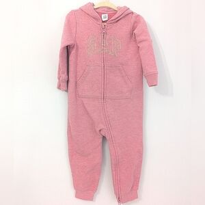 Baby Gap Logo Muave Hooded  Fleece One-Piece Size 18-24 Months